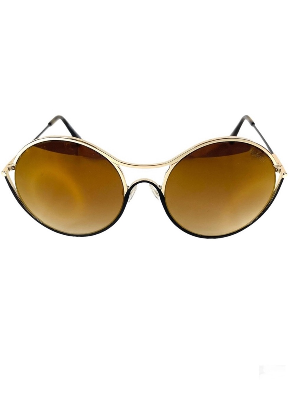 BALMAIN 52mm Round Sunglasses Gold Made In France